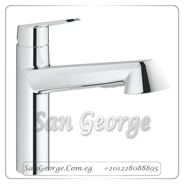 كوزمو يوروديسك خلاط مطبخ بدش عالي كروم Gr- 32257002 جروهي Grohe