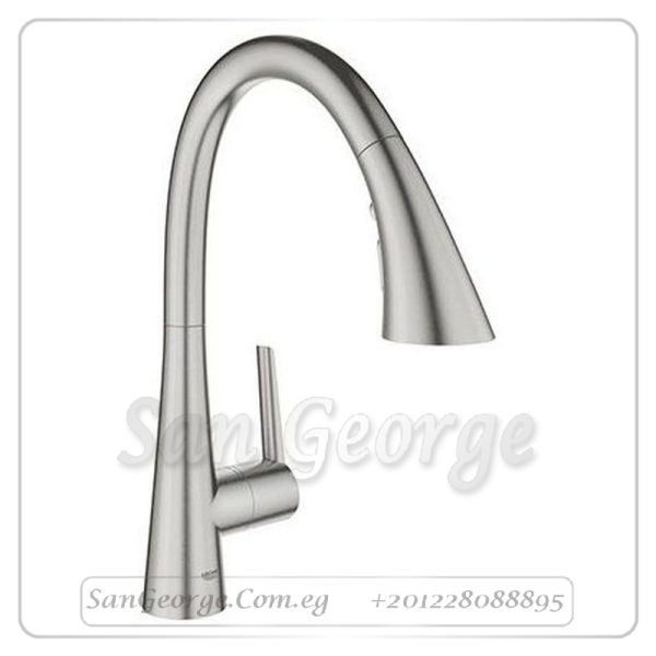 زيدرا خلاط مطبخ قنطره عاليه دائرى بالدش فضي Gr- 32294DC2 جروهي Grohe