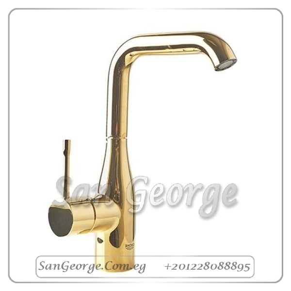 نيو ايسانس خلاط حوض مقبض بجانب مرتفع بطابق ذهبي Gr- 32628GL1 جروهي Grohe