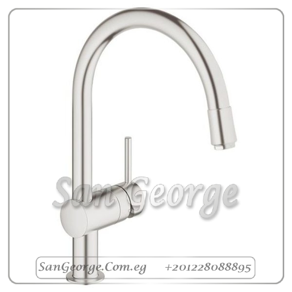 مينتا خلاط مطبخ بدش متحرك فضي Gr- 32918DC0 جروهي Grohe