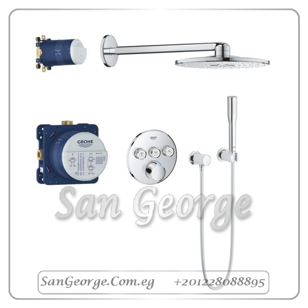 سمارت كنترول خلاط بانيو دفن 3زر بطاسه دائرى 2 سرعه 310ملى وسماعه كروم Gr- 34709000 جروهي Grohe