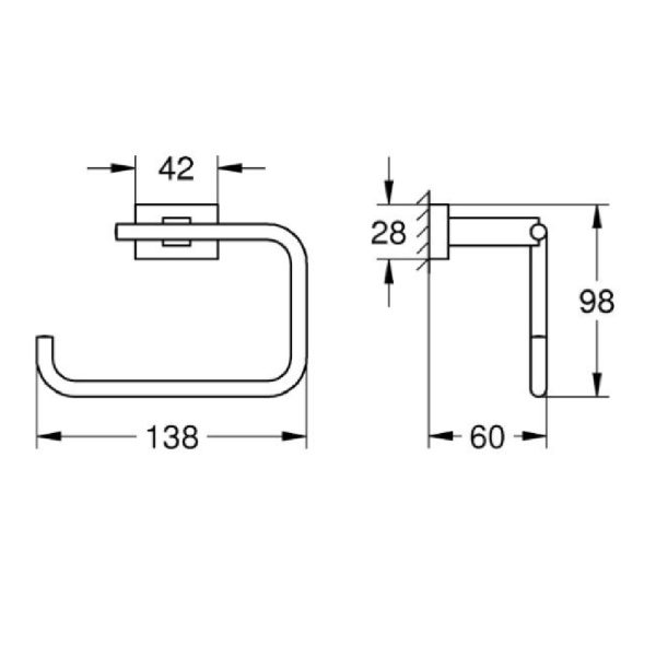 ايسانس حامل ورق تواليت 40507001 كروم Gr- 40507001 جروهي Grohe - الصورة 2