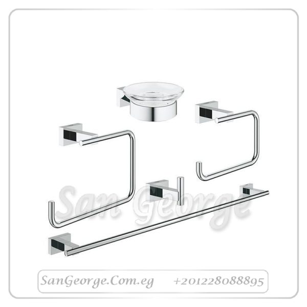 ايسنشال طقم اكسسوار ٥ قطع كروم Gr- 40758001 جروهي Grohe