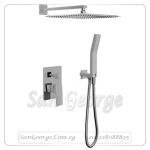 طاسة شاور جواد 30*30 سم مربعة دفن بالسماعة و وش دفن بالمحول رمادي EBOX-00222PVY