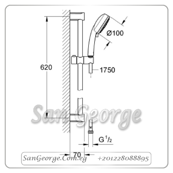تمبستا مسطرة دش كروم Gr- 27579001 جروهي Grohe - الصورة 2