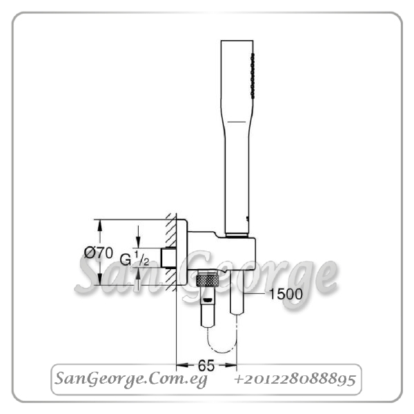 d,v,tdhيوروفيا كوزمو طقم سماعة كروم Gr- 26404000 جروهي Grohe - الصورة 2