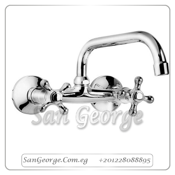 كلاسيك خلاط مطبخ MAS-0020 حائط قنطره ماسوره كروم من جواد