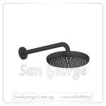 تمبستا طاسة شاور دائريه 21 سم ماسورة افقى 28.6 سم 21 سم اسود Gr- 1022182430 جروهي Grohe