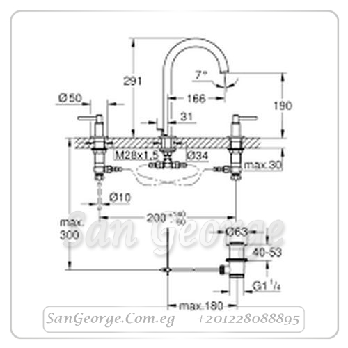 اتريو خلاط حوض ۳ فتحه ذهبي Gr- 20009GL3 جروهي Grohe