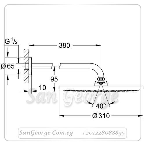 راين شاور طاسة شاور 26066000 كروم Gr- 26066000 جروهي Grohe