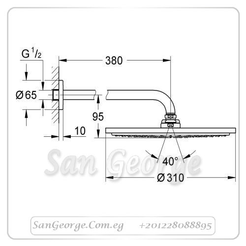 راين شاور طاسة دش روز جولد Gr- 26066DL0 جروهي Grohe