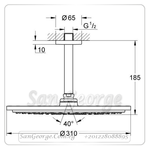 راين شاور طاسة دش ذهبي Gr- 26067GN0 جروهي Grohe
