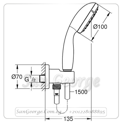 تمبستا طقم سماعة ۱۰۰ ۲سرعة كروم Gr- 26406001 جروهي Grohe