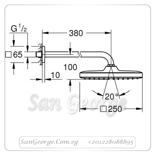 نيو تمبستا طاسة دش۲٥۰ مم كروم Gr- 26687000 جروهي Grohe