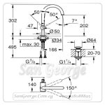 اتريو خلاط حوض مقبض من الجنب بالطابق هارد جرافيتي مط Gr- 32042 AL3 جروهي Grohe