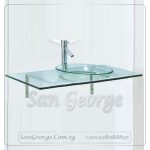 حوض حمام معلق زجاجي شفاف 80سم San George Design