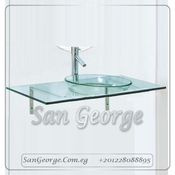 حوض حمام معلق زجاجي شفاف 120سم San George Design