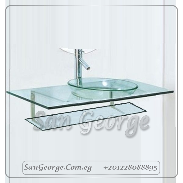 حوض حمام معلق زجاجي شفاف 120سم San George Design - الصورة 2