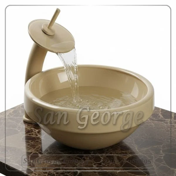 Bathroom Glass Sink beige A-2017 by San George Design