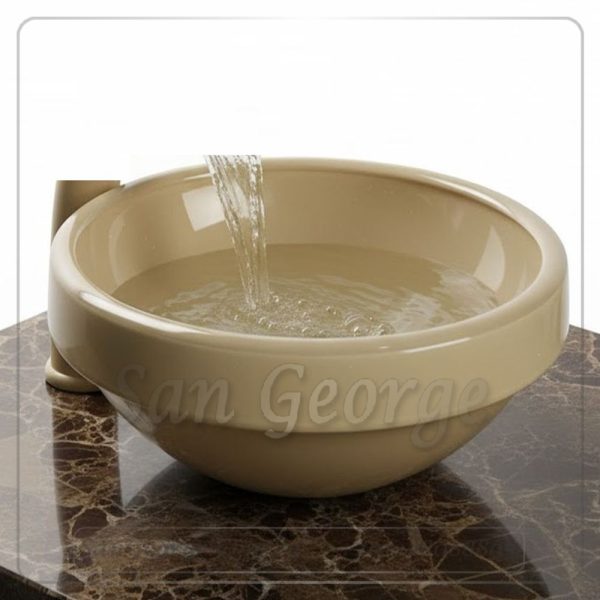 Bathroom Glass Sink beige A-2017 by San George Design - حوض فقط