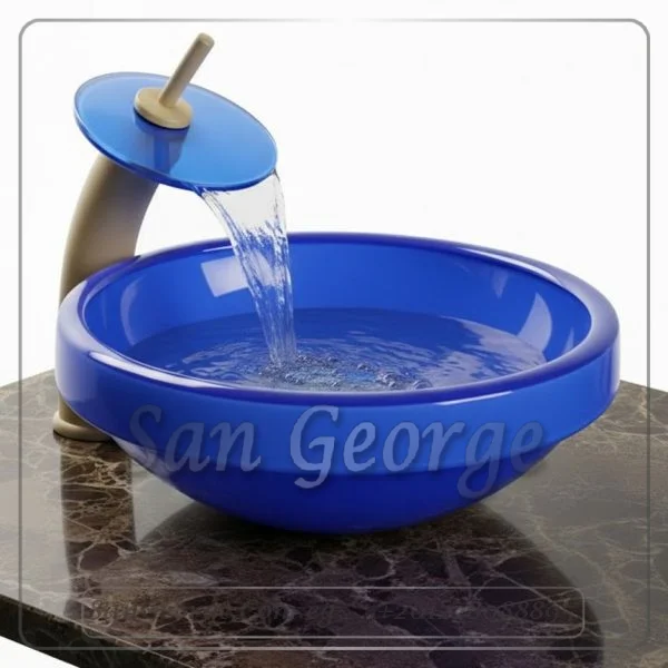 Bathroom Glass Sink blue A-2017 by San George Design