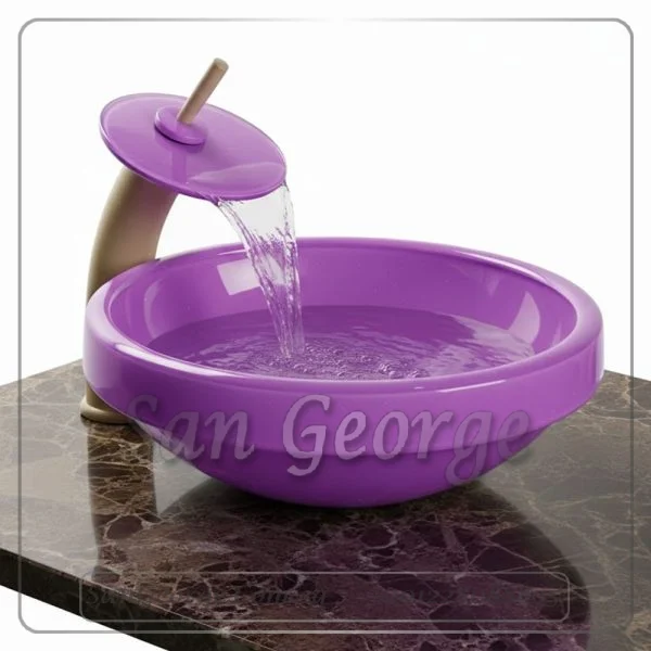 Bathroom Glass Sink dark Purple A-2017 by San George Design