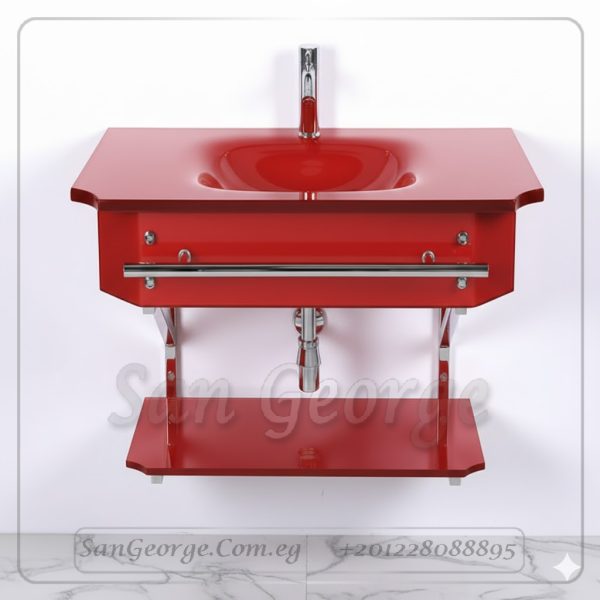 Glass Basin Set 1142 Red 80 cm by San George Design