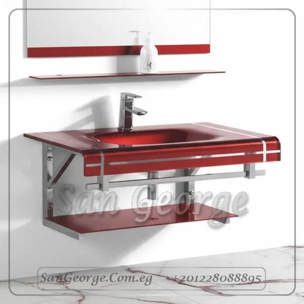 زجاج حمام وحده 017 احمر 60 سم معلقه  من San George Design