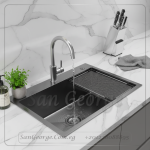 حوض مطبخ ستانلس ستيل نانو 60×45 سم بالشبكة
