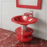 وحده حمام زجاج  60 سم 021 احمر من سان جورج ديزاين