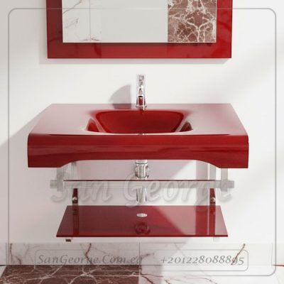 زجاج حمام وحده 021 احمر 60 سم معلقه  من San George Design