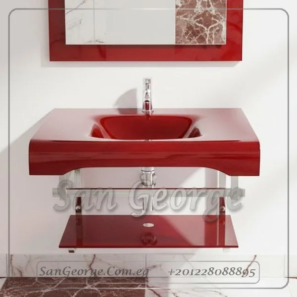 زجاج حمام وحده 021 احمر 60 سم معلقه  من San George Design