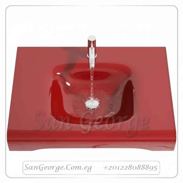 زجاج حمام وحده 021 احمر 60 سم معلقه  من San George Design
