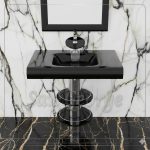 Glass Vanity Set 090 Black 80 cm by San George Design