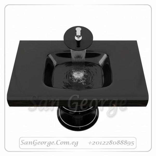 Glass Vanity Set 090 Black 80 cm by San George Design