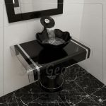 Glass Basin Set 3012 Black 80 cm by San George Design