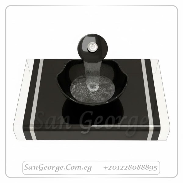Glass Basin Set 3012 Black 80 cm by San George Design