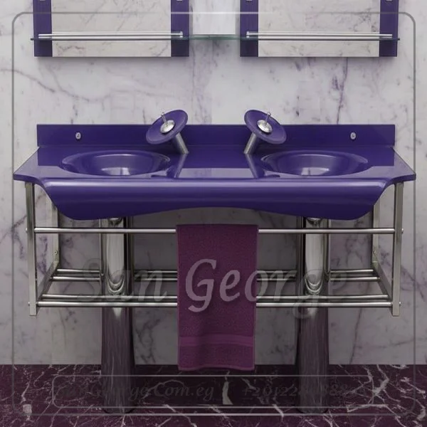 مجموعة حوض زجاج 3205 موف 120 سم معلقه  من San George Design