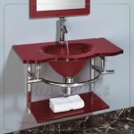 Glass Vanity Set 356 Dark Red 80 cm by San George Design