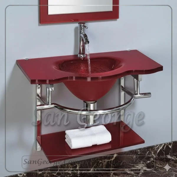 Glass Vanity Set 356 Dark Red 80 cm by San George Design