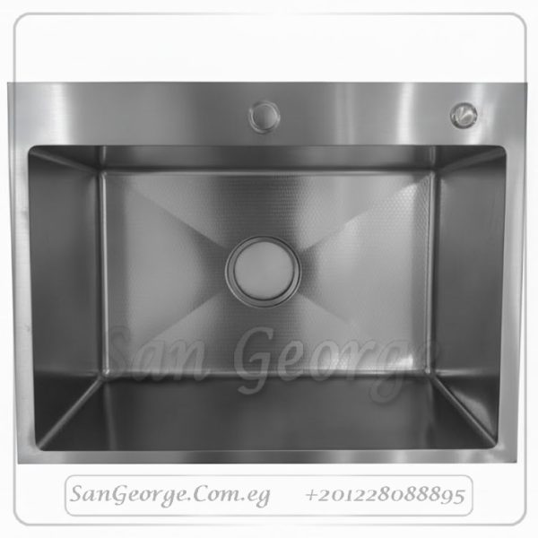 حوض مطبخ ستانلس ستيل نانو 60×45 سم بالشبكة