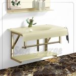 وحده 090 حوض حمام 80 سم بيج زجاج San George Design مستورد مع ارفف و مرايا هديه