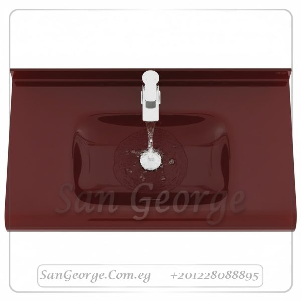 Glass Basin Set 90 Dark Red 80 cm by San George Design