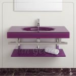 Glass Basin Set 90 purple 80 cm by San George Design