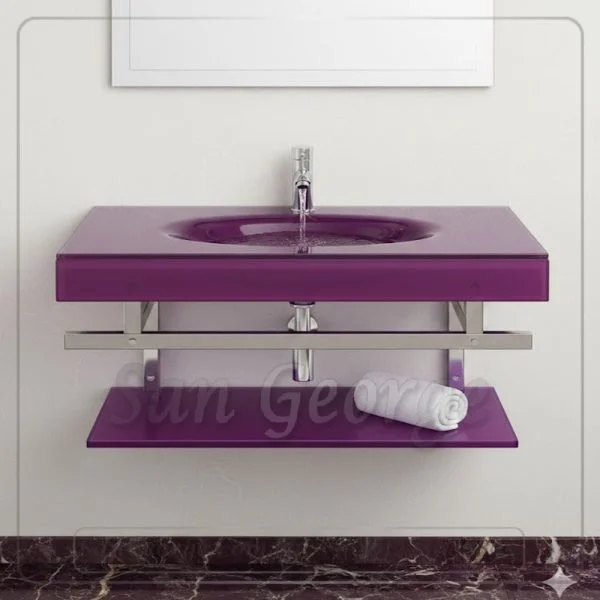 Glass Basin Set 90 purple 80 cm by San George Design