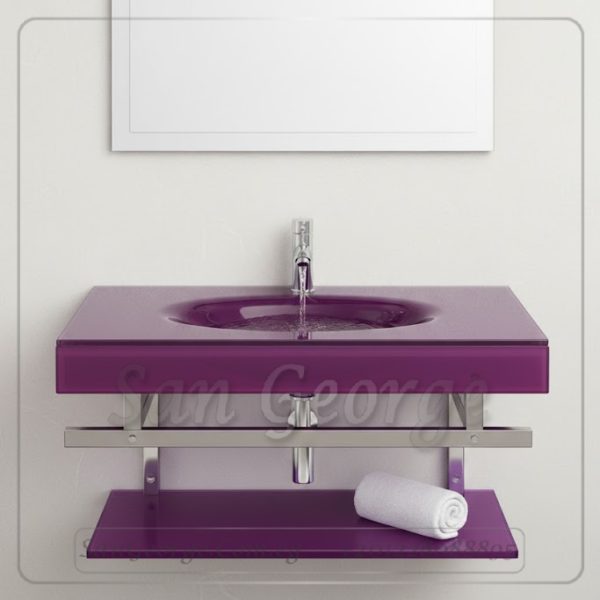 Glass Basin Set 90 purple 80 cm by San George Design
