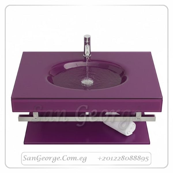 Glass Basin Set 90 purple 80 cm by San George Design
