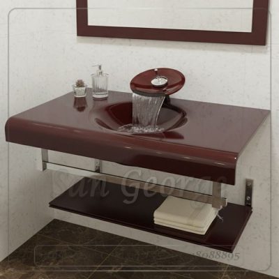 مجموعة حمام زجاج 9080 بني 80 سم معلقه  من San George Design (Copy)