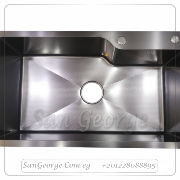 حوض مطبخ ستانلس ستيل نانو 70×45 سم بالشبكة