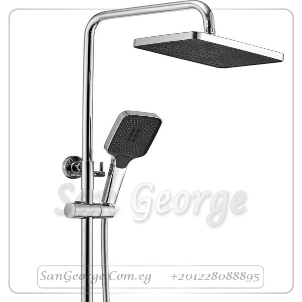 Shower-01-2 Square Rainfall & Handheld Column (Chrome)